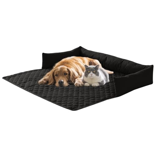 SHAIYOU Hunde Schlafsofa Kissen, Wasserdichter Rutschfester Haustier Möbelschutz, Weiche Schlafunterlage Für Große Katzen Und Hunde, Hundebett Für Schlafsofa (75 * 120cm,Black) von SHAIYOU