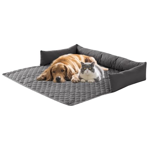 SHAIYOU Hunde Schlafsofa Kissen, Wasserdichter Rutschfester Haustier Möbelschutz, Weiche Schlafunterlage Für Große Katzen Und Hunde, Hundebett Für Schlafsofa (75 * 120cm,Dark Gray) von SHAIYOU