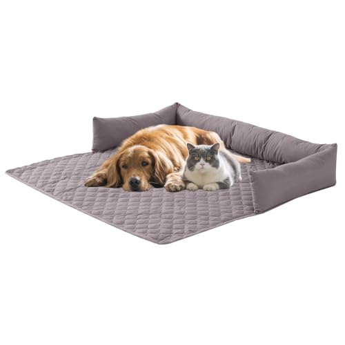 SHAIYOU Hunde Schlafsofa Kissen, Wasserdichter Rutschfester Haustier Möbelschutz, Weiche Schlafunterlage Für Große Katzen Und Hunde, Hundebett Für Schlafsofa (75 * 120cm,Light Gray) von SHAIYOU