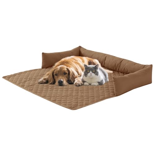 SHAIYOU Hunde Schlafsofa Kissen, Wasserdichter Rutschfester Haustier Möbelschutz, Weiche Schlafunterlage Für Große Katzen Und Hunde, Hundebett Für Schlafsofa (75 * 75cm,A-Camel) von SHAIYOU