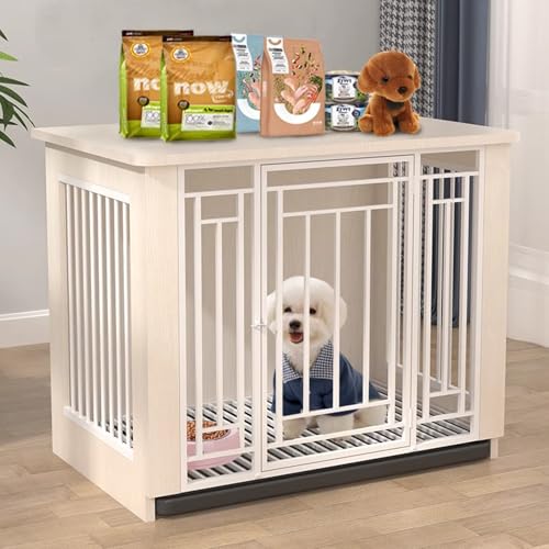 Hundekisten Möbel, Hölzerne Hundekiste, Möbel Hundehütte, Ende Tabelle Hundekiste, Hunde Möbel Mit Wheeled Trays, Moderne Hundehütte Indoor Für Mittlere Kleine Hunde Bis Zu 40lb(Brown) von SHANGDAOYU