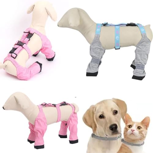 1 x Hunde-Hosenträgerstiefel, verstellbare Hundestiefel mit Hosenträgern für den Außenbereich, Winterstiefel-Leggings, schmutzabweisend, Pfotenpfoten-Hund von SHANGYU