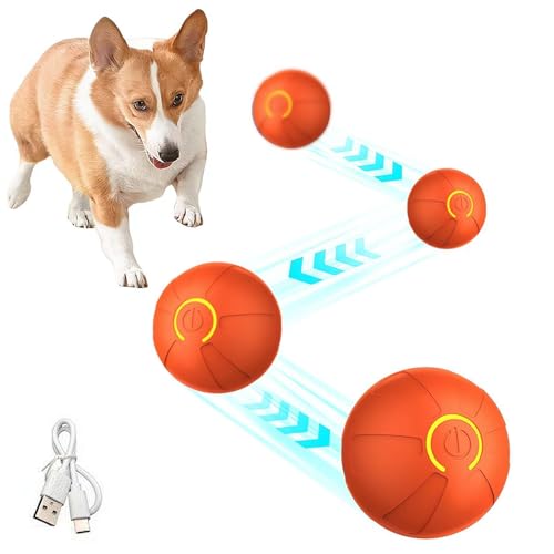 SHANGYU Interaktives Hundespielzeug, Hundeball, langlebiger, aktiver Wicked Ball, Hundebälle, verbesserte Gummi-Version, intelligenter interaktiver Hundespielzeug, aktivierter automatischer Rollball, von SHANGYU