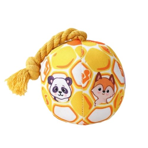 SHANGYU Interaktives Plüsch-Hundespielzeug Ball mit Seil, weiches Hundespielzeug, bequem, quietschend und Spielzeug, Baumwollspielzeug, für kleine Welpen, Kauball von SHANGYU