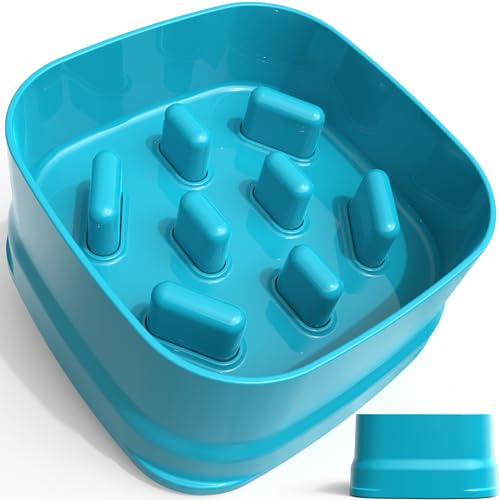 Dog Slow Feeder Bowl Anti-Choking Puzzle Anti-Rutsch für Hunde & Katzen, alle Rassen Haustiere Türkis von SHARLOVY