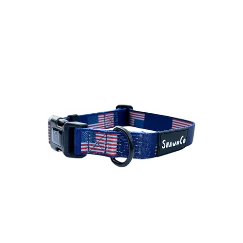 ShawnCo Dream Walk Hundehalsband, verstellbar, bequem, für kleine, mittelgroße, große und extra große Hunde (USA-Flagge, L) von SHAWNCO