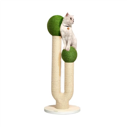 Aesthetic Modern 115.1 cm Tall and Large Themed Cactus Cat Tree Tower Cat Climbing Scratching Post Sisal, Ball Scratcher for Big Cat von SHENGOCASE