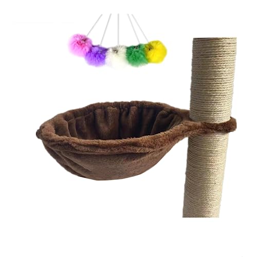 SHENGOCASE 33 cm brauner Nest Korb Liege Hängematte Bett für Katzenbaum Katzenturm Ersatz, 5er-Pack Hängespielzeuge, Katzenbaumzubehör, Hängemattenbefestigung (Medium 1 Stück, Braun) von SHENGOCASE