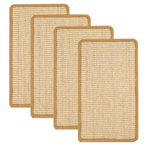 SHENGOCASE Sisal-Kratzmatte für Katzen, 25,4 x 50 cm, mit Klettbändern für Wand, Couch, Fensterstange, Katzenwand, Möbelregal, 4 Stück von SHENGOCASE