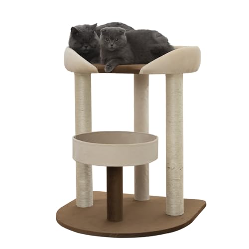 SHENGOCASE Extra großer moderner Kratzbaum für große Katzen mit Katzenstange Katzenbett (71,1 cm) von SHENGOCASE