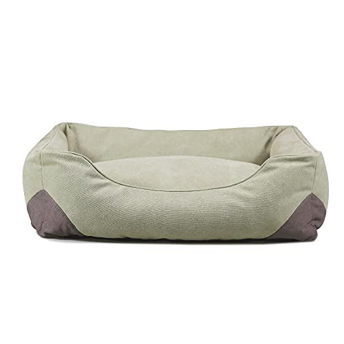 SHENGYAO Kissenmatte Hundekiste Verbesserter Schlaf Haustierbett Sofa Warme Kuschelhütte Katze Hundebett zum Herausnehmen Waschbar,Green-90 * 75 * 25cm von SHENGYAO