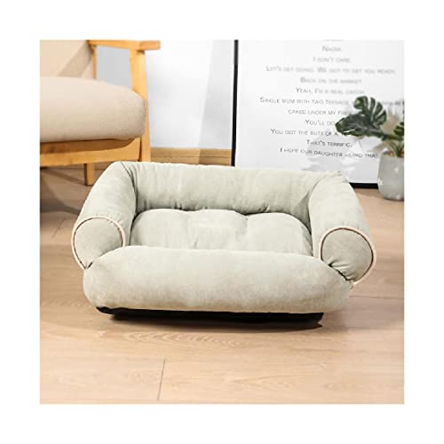 SHENGYAO Orthopädische Kissenmatte Hundekiste für verbesserten Schlaf Haustierbett Sofa Warmes Katzen-Hundebett Gemütliche Anti-Angst-Betten,Light green-95 * 75cm von SHENGYAO