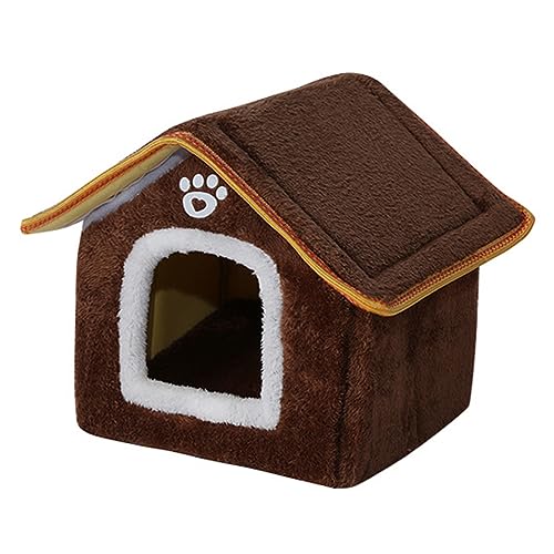 Großes Katzenbett für kleine Hunde und Katzen, waschbar und rutschfest, ultraweich, Deluxe-Haustierzelte, leises und verstecktes Katzenhaus für Haustiere bis zu 20,4 kg (Größe: L 48,2 x 43,2 x 48,2 von SHENJIA