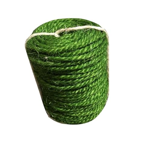 Handgefertigter Katzenkratzbaum aus Sisalseil, selbstgemachter Sisal-Kletterrahmen, Katzenkratzbaum, Baum, Originalfarbe, 6 mm, 8 mm dick (Color : Green 5mmx20m) von SHERAF