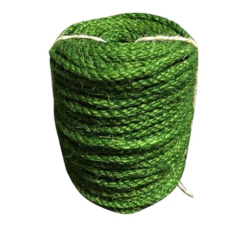 Handgefertigter Katzenkratzbaum aus Sisalseil, selbstgemachter Sisal-Kletterrahmen, Katzenkratzbaum, Baum, Originalfarbe, 6 mm, 8 mm dick (Color : Green 8mmx20m) von SHERAF