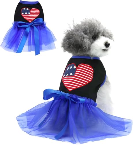 SHIAOMIN Amerikanische Haustierkostüme, USA-Flagge, Hundekleid, Onkel, Sam, Hundekleidung, für den Unabhängigkeitstag, Gedenktag, 4. Juli für kleine Hunde, Kätzchen (klein) von SHIAOMIN