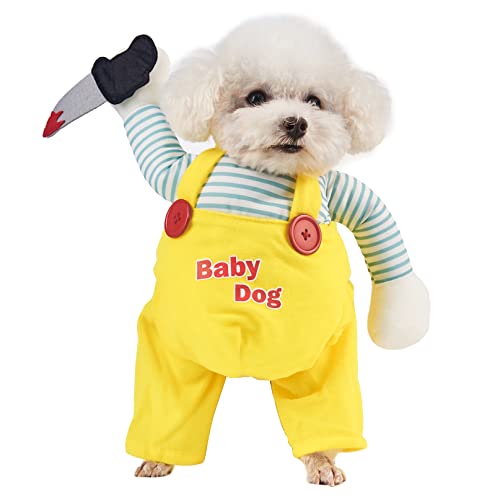 SHIAOMIN Haustier Halloween Kostüm Hundemesser Puppe Katze Halloween Outfits Cosplay Lustige Party Welpe Kleidung für kleine und mittelgroße Hunde (groß) von SHIAOMIN