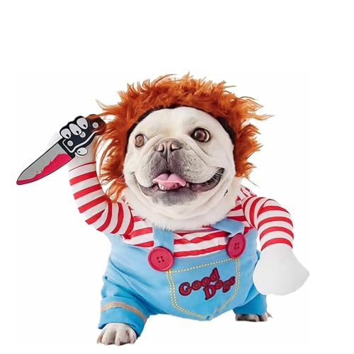 SHIAOMIN Hundekostüm für Halloween, Haustierkleidung, Cosplay, lustiges Hundekostüm für Shiba Inu, Dackel, Bulldogge, kleine bis große Hunderassen (Größe M) von SHIAOMIN