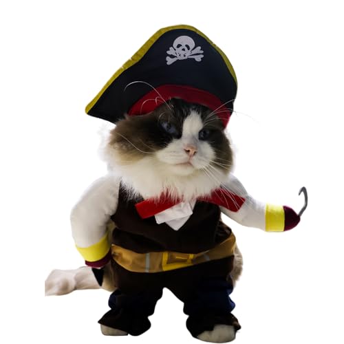 WORDERFUL Hunde-Piratenkostüm, Halloween, Haustierkleidung, Katze, karibischer Stil, Kleid, Cosplay (Größe XS) von SHIAOMIN