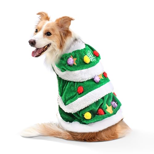 WORDERFUL Hunde-Winterkleidung, Weihnachtsbaum, Hundemantel, niedlich und warm, Größe L von SHIAOMIN