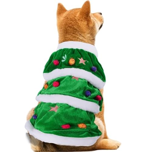 WORDERFUL Hunde-Winterkleidung, Weihnachtsbaum, Hundemantel, niedlich und warm, Größe M von SHIAOMIN