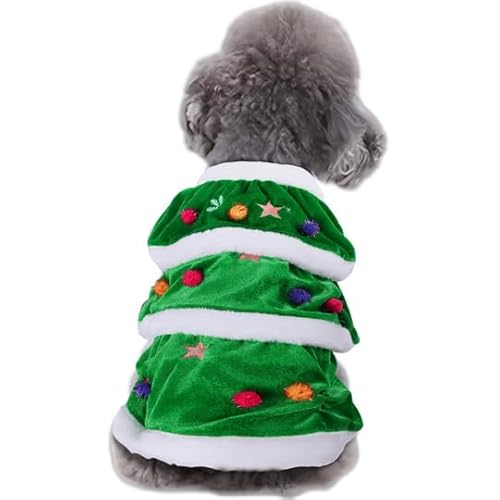 WORDERFUL Hunde-Weihnachtsbaumkleid, Winterkleidung, Haustiermantel, niedliches und warmes Hundekostüm für kleine Hunde, Größe S von SHIAOMIN