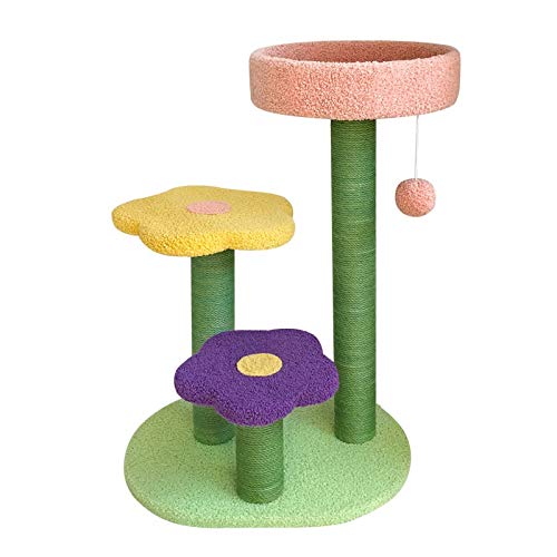 SHIBOHAN Katze Baum Pilz Pet Katze Wurf Blume Katze Kletterrahmen High-End Multi-Layer Große Katze Kletterrahmen Sisalsprungplattform (Size : Flower Round Nest) von SHIBOHAN