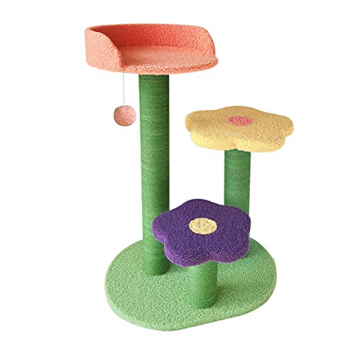 SHIBOHAN Katze Baum Pilz Pet Katze Wurf Blume Katze Kletterrahmen High-End Multi-Layer Große Katze Kletterrahmen Sisalsprungplattform (Size : Flower backrest) von SHIBOHAN