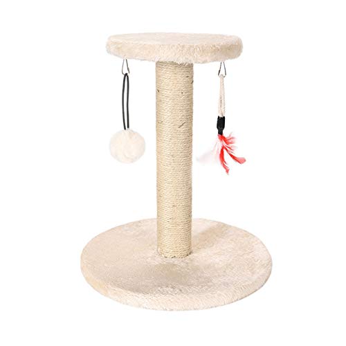 SHIBOHAN Katze Kratzer Post Schleifklappe Vertikale Schleiffestes Sisal Cat Kletterrahmen necken Katze Versorgt eine Vielzahl von Stilen zur Auswahl (Color : Small Stool Rice White, Size : A) von SHIBOHAN