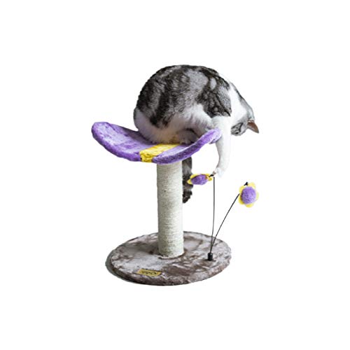 SHIBOHAN Mit Platform Shikohan Castle Cat Wurf Cat Tree House, integriertes Katze Regal Cat Sisal Cat Kratzer Beitrag Blume Kletterrahmen (Color : Purple, Size : A) von SHIBOHAN