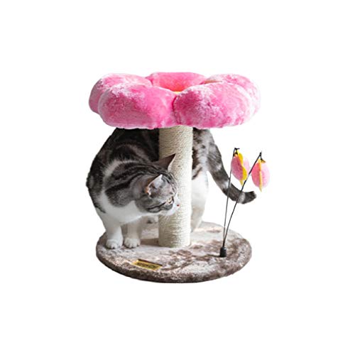 SHIBOHAN Mit Platform Shikohan Castle Cat Wurf Cat Tree House, integriertes Katze Regal Cat Sisal Cat Kratzer Beitrag Blume Kletterrahmen (Color : Red, Size : A) von SHIBOHAN