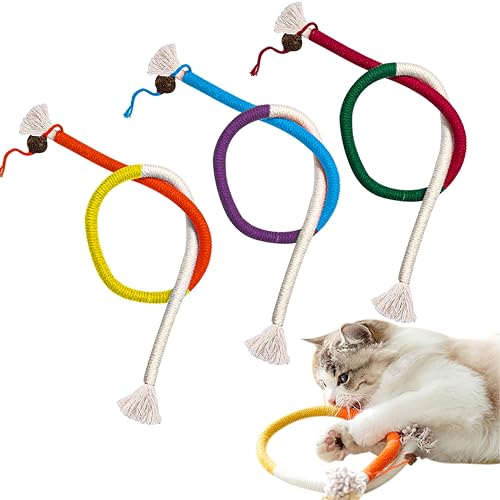 SHICEPET 70 cm großes Kauspielzeug für die Zahnreinigung, großes Katzenminze-Seilspielzeug für Indoor-Katzen, interaktives Katzenminze-Zahnspielzeug für Katzen, Kätzchen, Kätzchen, 3 Stück von SHICEPET