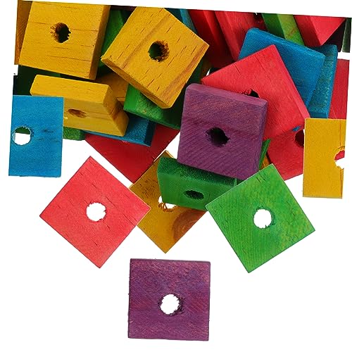 SHINEOFI 100 Stück DIY Holzspäne Große Papagei Spielzeug Vogel Kauspielzeug Vogel Beißspielzeug Stapelspielzeug Vogelblock Schaukel Kauspielzeug Papagei Kaublöcke für Vögel Vogelspielzeug Conures Ara von SHINEOFI