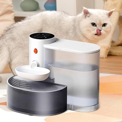 Haustier Automatischer Wasserspender Katzen, Ultra Silent Katzen Wasserspender, 3L Wiederaufladbare Katzen Trinkbrunnen für Hunde und Katzen mit fließendem Wasser von SHINROAD