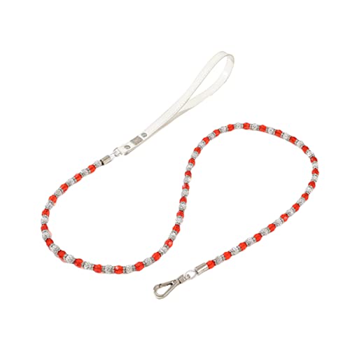 SHINROAD Halsband für Hunde und Katzen, 1,25 m, mit bunten Perlen, modische Halskette für kleine und mittelgroße Hunde, Rot von SHINROAD