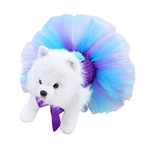 SHINROAD Haustier-Kleidung für Hunde und Katzen, fantastisches Hundekleid, Blumenmuster, atmungsaktiv, niedliches Spitzen-Tutu, für Partys, Violett von SHINROAD