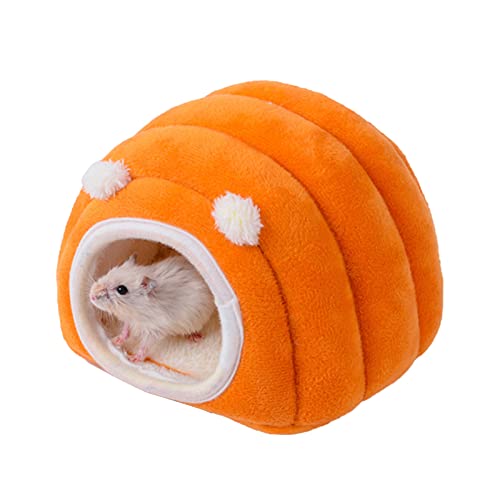 SHINROAD Haustiernest, Hamsterhaus, gute Weichheit, warme Haut, einfarbig, winddicht, dick, Plüsch, für den Winter, kleine Tiere, Orange von SHINROAD