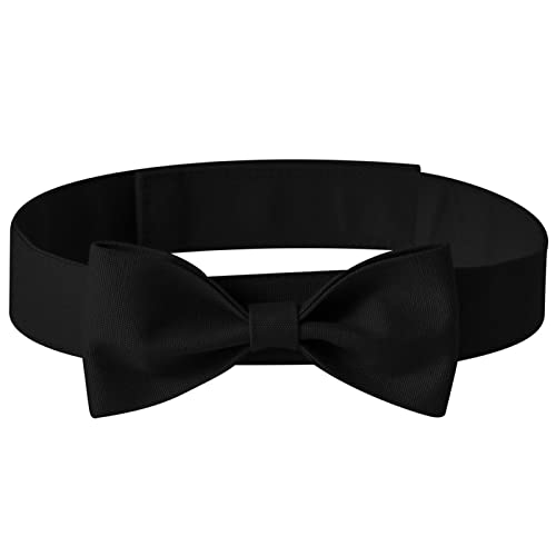 SHINROAD Hundehalsband, Fliege, einfarbig, verstellbar, für Hochzeit, Party, Schwarz, Größe M von SHINROAD