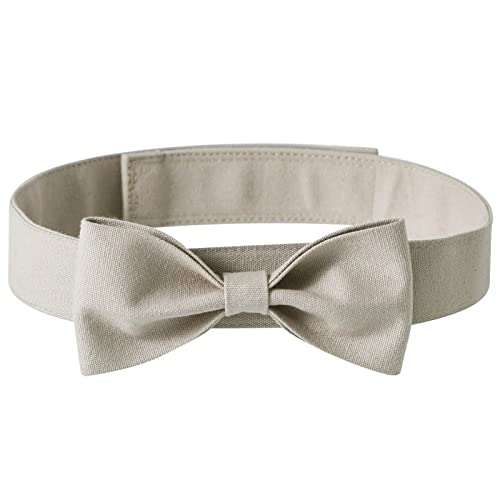 SHINROAD Hundehalsband mit Fliege, einfarbig, verstellbar, für Hochzeit, Party, Khaki, Größe L von SHINROAD