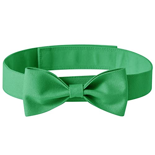 SHINROAD Hundehalsband mit Fliege, einfarbig, verstellbar, für Hochzeiten, Partys, Grün, Größe L von SHINROAD