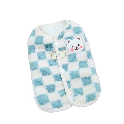 SHINROAD Warme bequeme Hundekleidung, sorgenfreie Haustierbesitzer-Erfahrung, Wintermantel, Fleece, Welpenweste, Kaltwetterjacke, Kostüm, Schnee-Outfit für kleine Hunde, Blau, L von SHINROAD