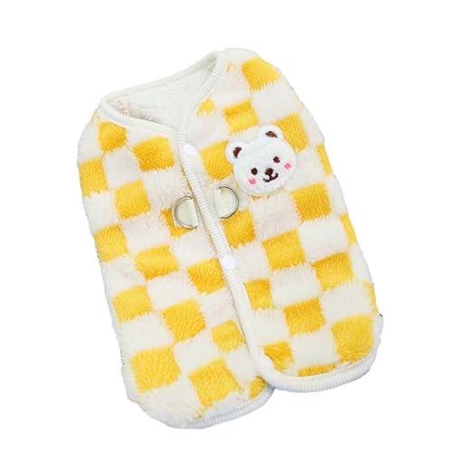 SHINROAD Warme bequeme Hundekleidung, sorgenfreie Haustierbesitzer-Erfahrung, Wintermantel, Fleece, Welpenweste, Kaltwetterjacke, Kostüm, Schnee-Outfit für kleine Hunde, Gelb, L von SHINROAD