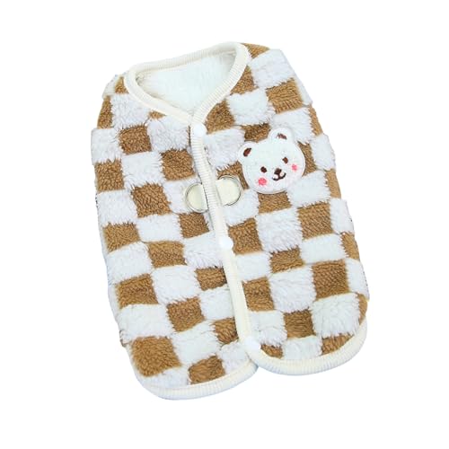 SHINROAD Warme bequeme Hundekleidung, sorgenfreie Haustierbesitzer-Erfahrung, Wintermantel, Fleece, Welpenweste, Kaltwetterjacke, Kostüm, Schnee-Outfit für kleine Hunde, Kaffee, L von SHINROAD