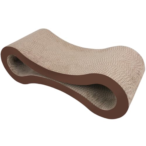 Cat Lounger Scratcher Katzener -Karton, Wellkatze Kratzerliege, Reversible Form Katzenkratzer, 22.1 x 8.3x7.1 Katzenkratzbett von SHITOOMFE