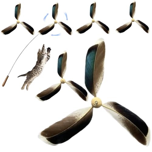 SHITOOMFE Katzenspielzeug Ersatz Katzenspielzeug nachfüllen, 6pcs 6,3 Zoll Propeller Katzenspielzeug Ersatz, interaktiver Katzenstab Spielzeug nach Hause für Katzen, Kätzchen, Katzenspielzeug von SHITOOMFE