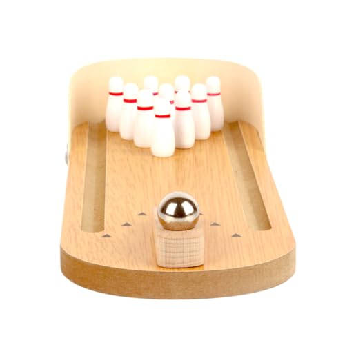 SHITOOMFE Vogel Bowling Spielzeug Papagei Vogel Holz Mini Desktop Bowling Spielzeug Intelligenz Training Spielzeugspielplatz für afrikanische Grautöne Eclectus Wellensittich von SHITOOMFE