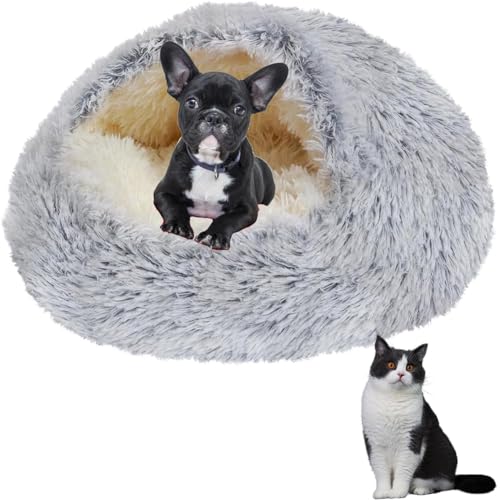 SHJOEE Flauschig Hundebett Muschelform 60cm Katzenbett Warm Tierbett Haustierbett Waschbar Hundesofa Katzensofa Plüsch Hundekorb Katzenkorb Weiche Kuschelbett für Den Schlaf im Innenbereich von SHJOEE