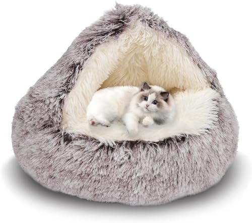 Kaffee Flauschig Hundebett Muschelform 50cm Katzenbett Warm Tierbett Haustierbett Waschbar Hundesofa Katzensofa Plüsch Hundekorb Katzenkorb Weiche Kuschelbett für Den Schlaf im Innenbereich von SHJOEE