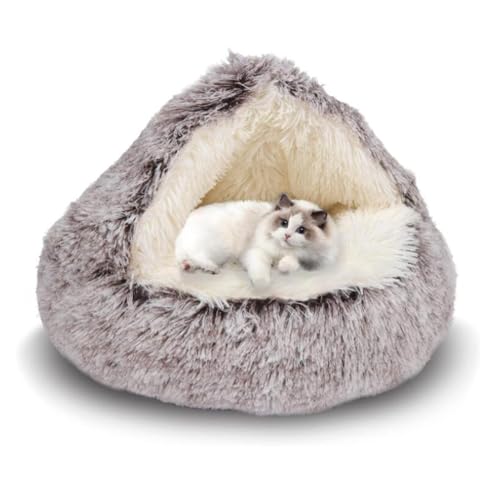 Kaffee Flauschig Hundebett Muschelform 60cm Katzenbett Warm Tierbett Haustierbett Waschbar Hundesofa Katzensofa Plüsch Hundekorb Katzenkorb Weiche Kuschelbett für Den Schlaf im Innenbereich von SHJOEE