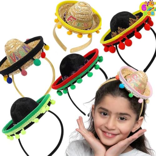 SHJOEE 6 Stück Mini Sombrero Hut Haustier Mexikanischen Strohhut Lustig Kostüm Hüte für Kinder Damen Herren Puppen Katzen Welpen kleine Haustiere Party/Geburtstag/Halloween/Weihnachten/Foto von SHJOEE